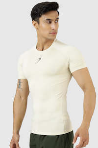 Men Compression Wear: Compression T-shirt Beige