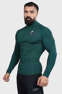 High Neck Compression Full Sleeves T-shirt Emerald