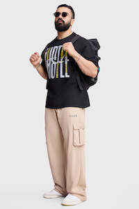 Gym Oversized Tshirts Men: Hustle Oversized T-shirt Black