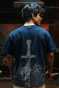 Gym Oversized Tshirts Men: Sword Oversized T-shirt Navy