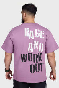 Gym Oversized Tshirts Men: Rage Oversized T-shirts Dusk Purple