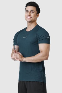 Running Collection: Checks Running T-shirt Bottle Green