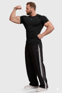 All Black: Compression T-shirt Black/ Blue Logo