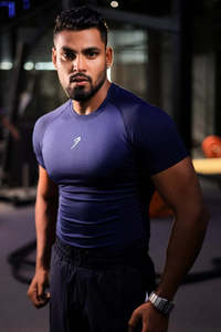 Gym Tshirts For Men: Strength Seamless T-shirt Navy