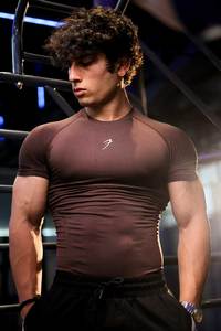 Gym Tshirts For Men: Strength Seamless T-shirt Brown