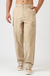 Mens Joggers Track Pants: Fight Cargo Pants Beige
