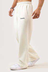 Mens Joggers Track Pants: Heavyweight Loose Tracks Off White