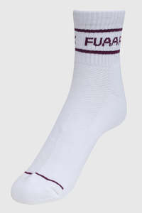 Accessories: Legacy Quarter Socks White/Purple