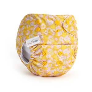 Trim Fit Nappy: Fudgey TRIMS™ 2.0 Pocket Nappy - Retro Golden Floral