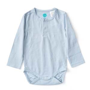Bamboo & Organic Cotton Baby Bodysuit - Powder Blue
