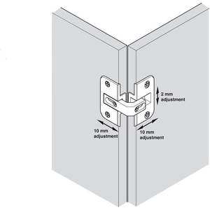 Hinges: Pie-Cut Centre Corner Hinge (set of two)