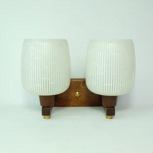 Dual Mahogany Wall Light