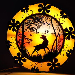 Silhouette Wall Lamp – Stag and Sunset