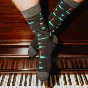 Mens Socks: Men's Golf Green Bamboo Crew Sock