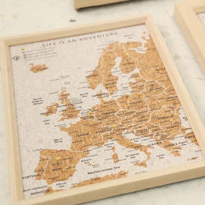 Travel Maps: Europe Travel Map - Desk Pin Board