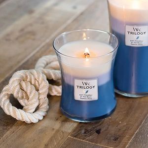 Candles Fragrance: Medium Trilogy WoodWick Scented Soy Candle - Beachfront Cottage