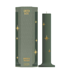 Candles Fragrance: Smith & Co Pillar Candle - Amber & Freesia - Limited Edition