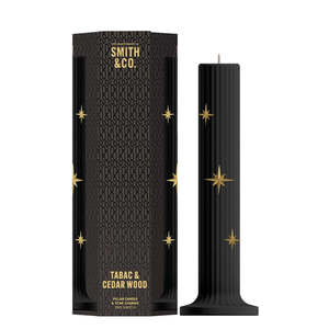 Candles Fragrance: Smith & Co Pillar Candle - Tabac & Cedarwood - Limited Edition