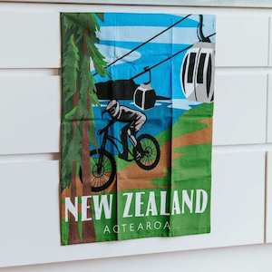 Homeware: Moana Road - Mountain Biking & Gondola Tea Towel