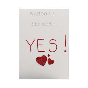 Wedding Greeting Cards: NZ MADE Engagement Card - Wahoo She Said Yes!!