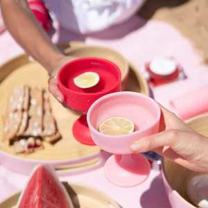Party Tools: Mecc Silicone Unbreakable Cocktail Glasses - Cherry + Blush