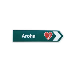 New Zealand Made: NZ Road Sign Magnet - Aroha Green