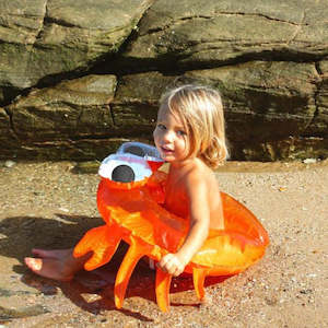 SunnyLife Kiddy Pool Ring - Sonny the Sea Creature Neon Orange