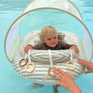 Camping Recreation: SunnyLife Interactive Baby Float Duck Sage Stripe