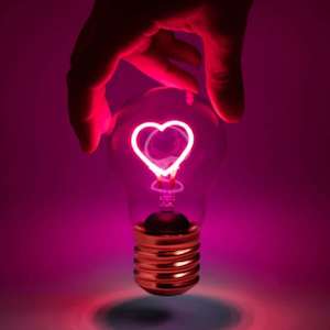 Lightbulb Lamp Pink Heart