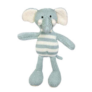 Baby Accessories: Lily & George Charlie Stripey Elephant Rattle