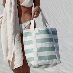 SunnyLife Light Cooler Tote La Palma Sage Stripe