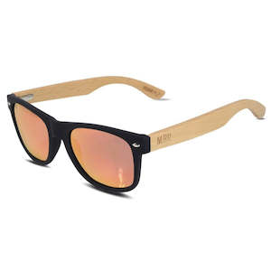 Moana Road Sunglasses - 50/50 Black with Pink Reflective Lens #3003