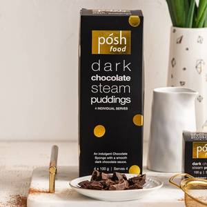 New Zealand Made: Posh Food Dark Chocolate Steam Pudding (4 pack)