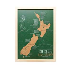 Moana Road - A3 New Zealand Cork Map - Golf Courses