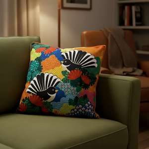 DBL Cushion Cover - Fantail Paradise