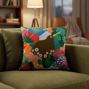 Home Decor: DBL Cushion Cover - Kiwi Woodland