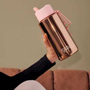 Frank Green - Reusable 34oz Straw Bottle - Rose Gold