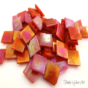 Products: Iridescent Tangerine 15x15 FUNKY GLASS ART