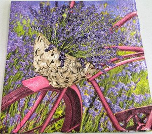 Products: Lavender Bike Napkin FUNKY GLASS ART