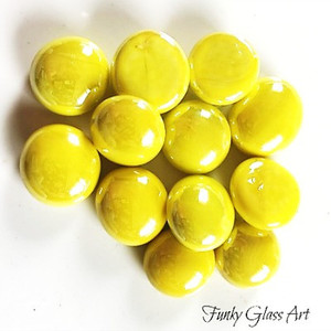 Mini Glass Gems - Yellow FUNKY GLASS ART