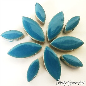 Ceramic Petals - Thalo Blue FUNKY GLASS ART