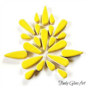Products: Ceramic Teardrops - Yellow 100gms FUNKY GLASS ART