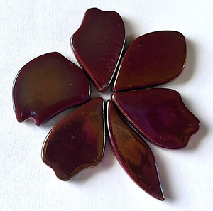 Products: Fallen Petals - Peralised Bordeaux FUNKY GLASS ART