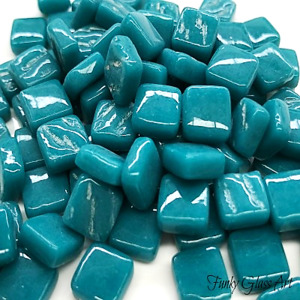 Glass Squares 8x8mm - Teal FUNKY GLASS ART