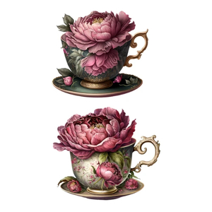 Products: Peony Tea Cups1 FUNKY GLASS ART