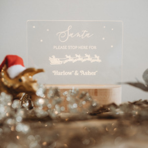 Santa Please Stop Here Christmas Night Light