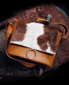 Satchels: Box Ring Cowhide Satchel