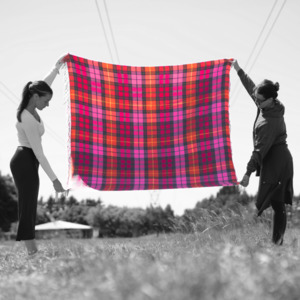 Wool Blanket: Buchanan Rose Tartan Lambswool Blanket