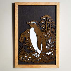 Fiordland Crested Penguin / Tawaki - 3-Layer Framed Wall Art