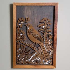 North Island Kōkako - 3-Layer Framed Wall Art